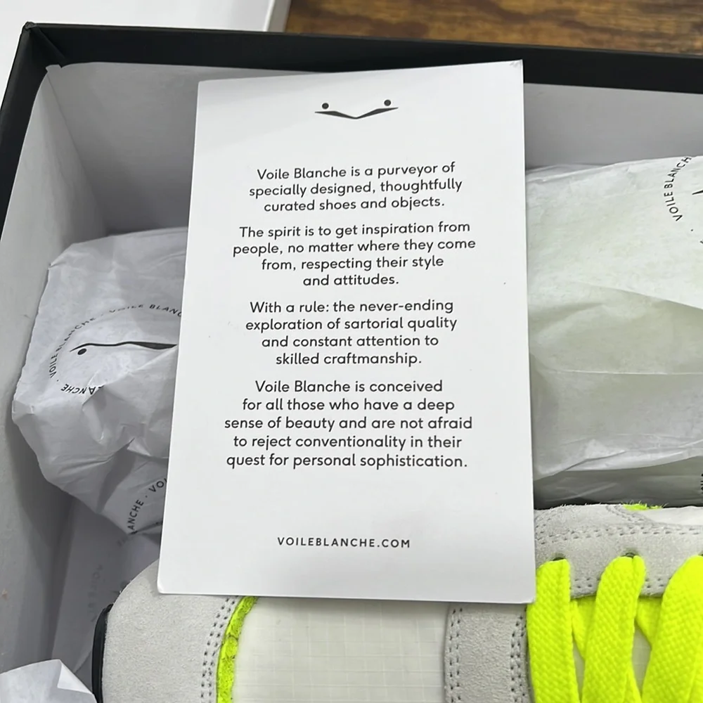 Voile Blanche Mens Sneaker White Neon Yellow and Orange Suede Shoes Size… - Picture 12 of 13